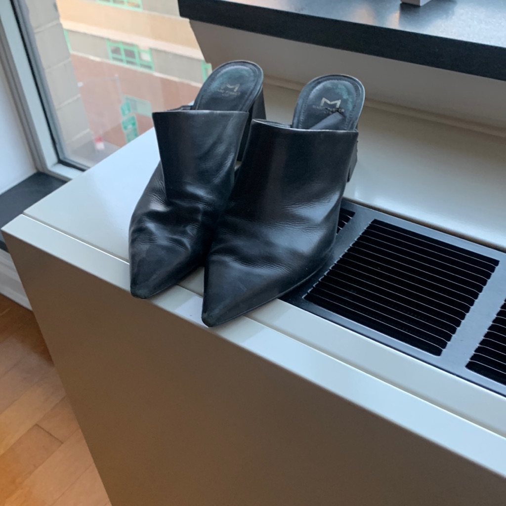 Marc Fisher Black Leather Slide On